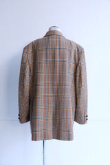 80's check double jacket