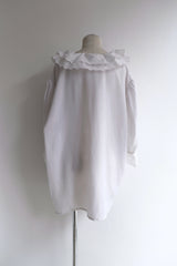 cutwork frill collar blouse