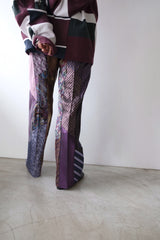 tie patchwork easy pants