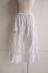 cutwork lace frill half pants