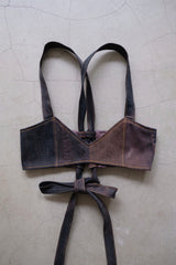 denim ribbon bra top