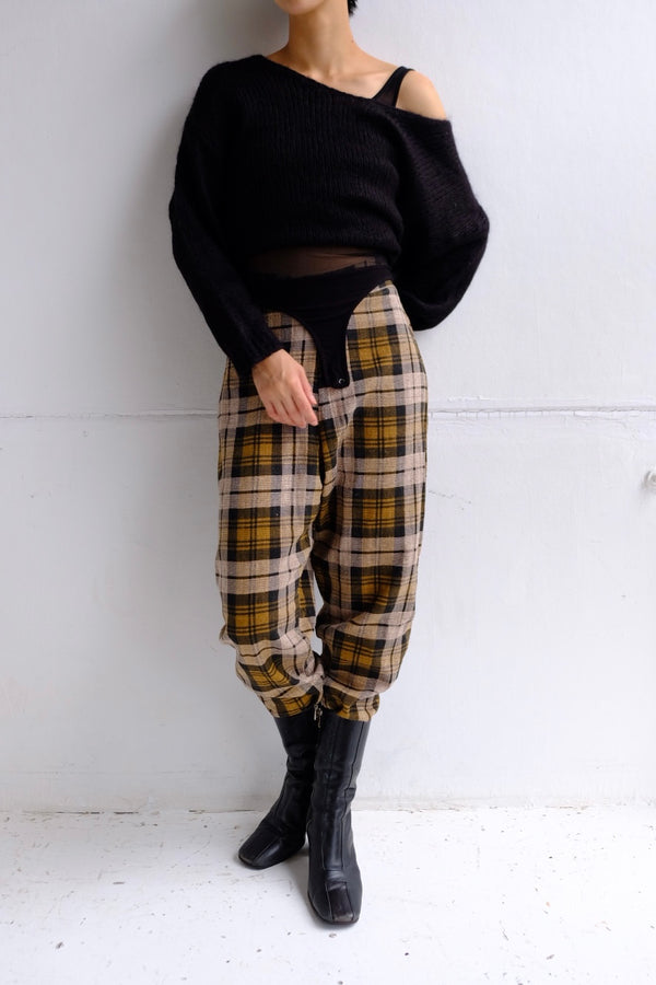 high waist check pants