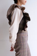 tweed frill backless top