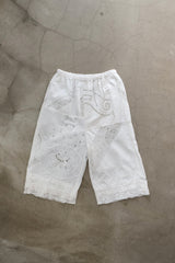 cutwork lace frill half pants