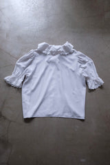 cutwork frill collar blouse