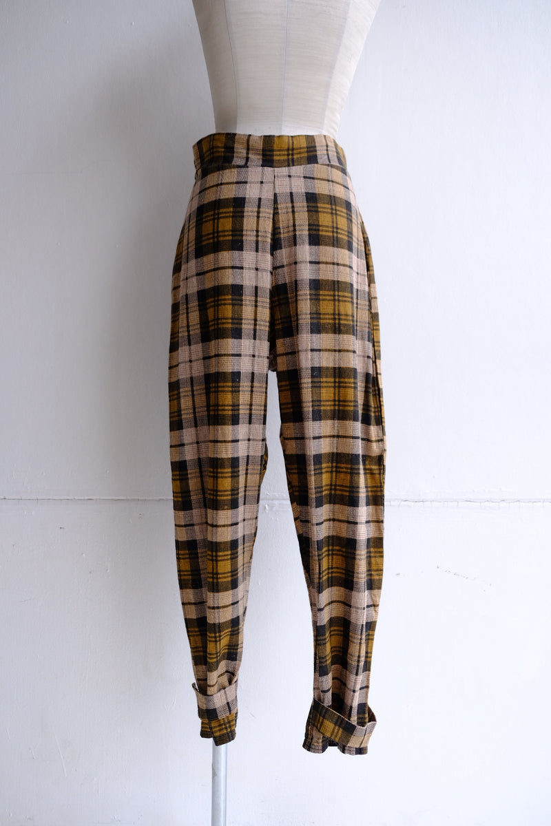 high waist check pants