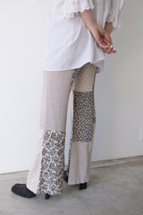 flower rayon flare pants