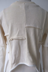 rib patchwork gater cardigan