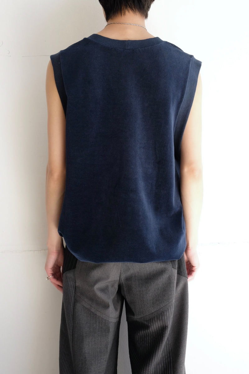 velour v-neck vest