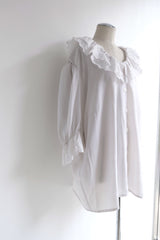 cutwork frill collar blouse