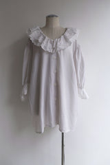 cutwork frill collar blouse