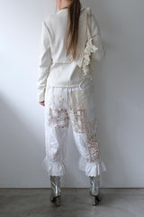 lace ballon cropped pants