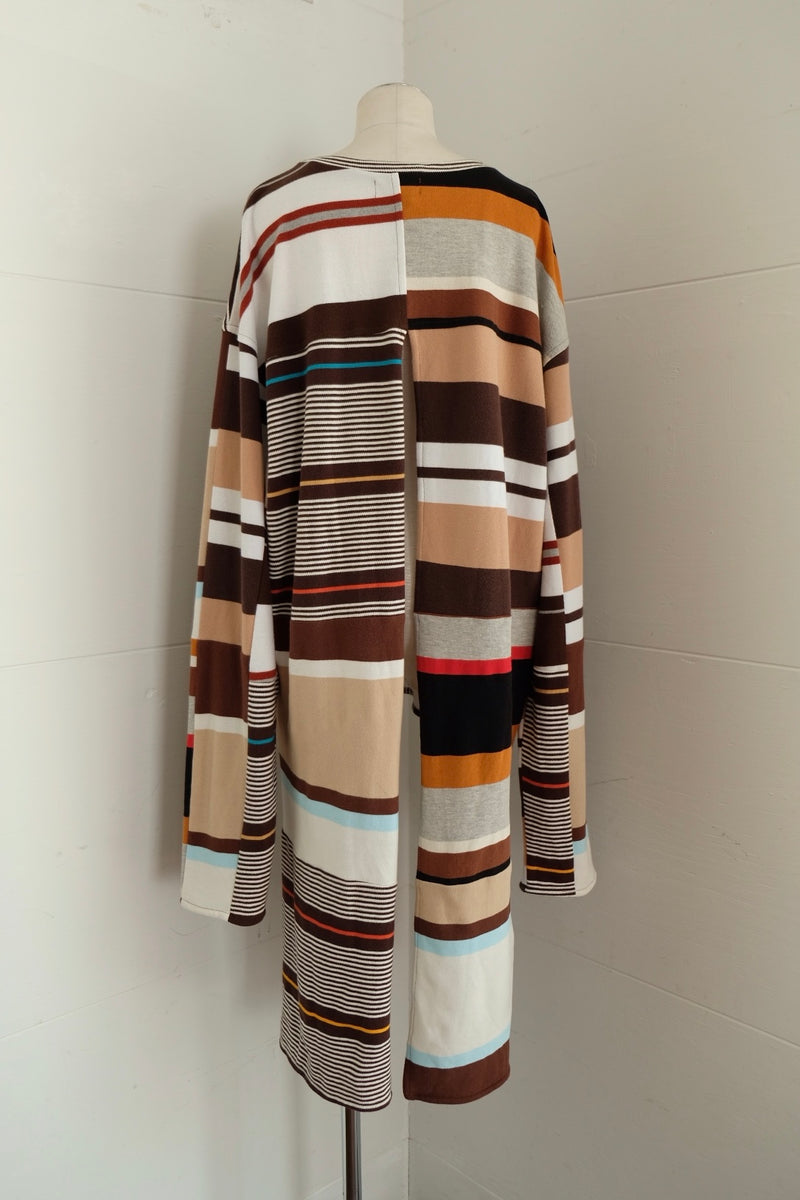 back slit border long t-shirts