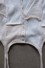 rib patchwork gater cardigan