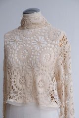 crochet lace high neck top