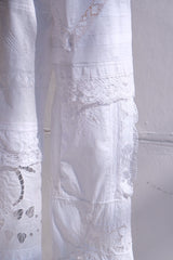 cutwork lace frill pants