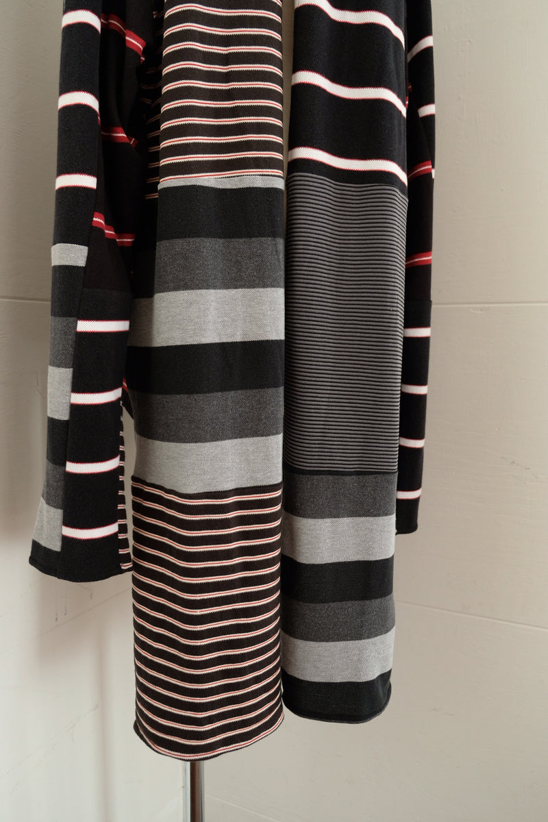 back slit border long t-shirts