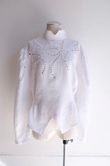 vintage linen cutwork blouse