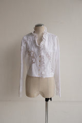 cutwork lace frill cardigan