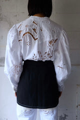 cutwork short blouse