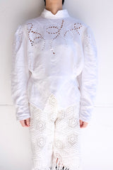 vintage linen cutwork blouse