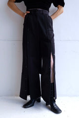 center slit patchwork pants