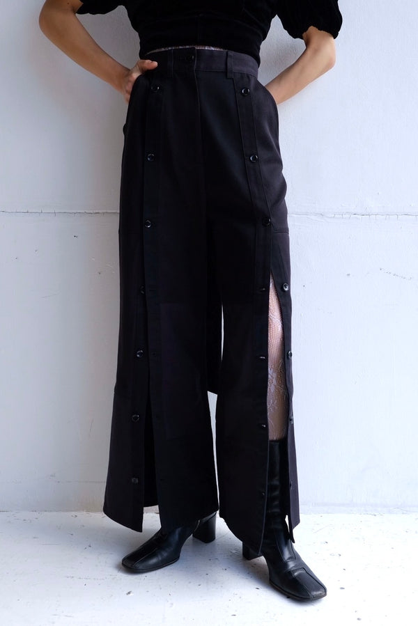 center slit patchwork pants