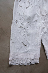 cutwork lace frill half pants