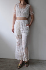 lace sleeve short blouse