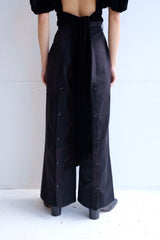 center slit patchwork pants