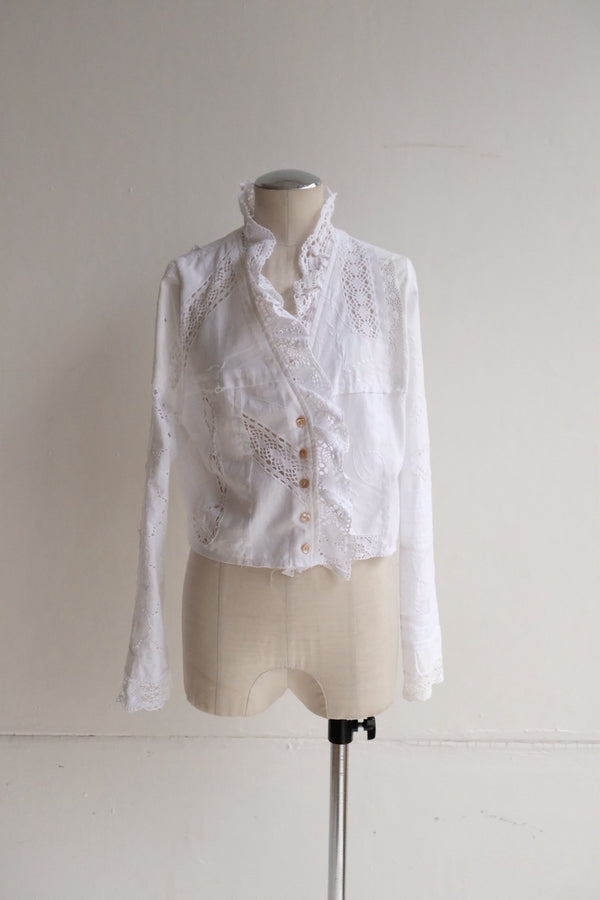 cutwork lace frill cardigan
