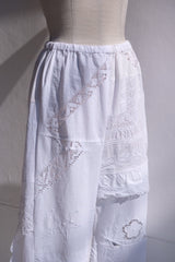 cutwork lace frill pants