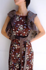 tweed frill backless top