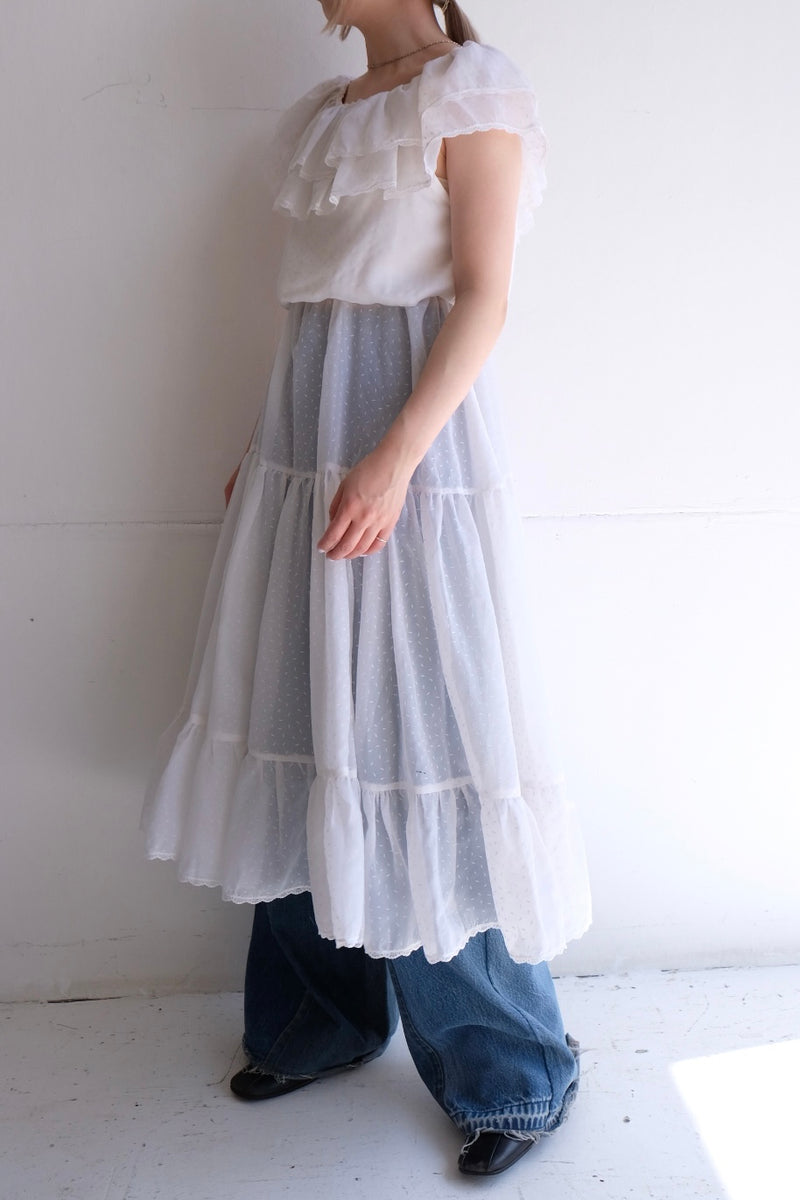 frill tiered long dress