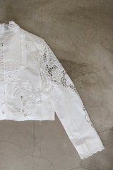 cutwork lace frill cardigan