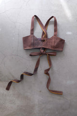 denim ribbon bra top