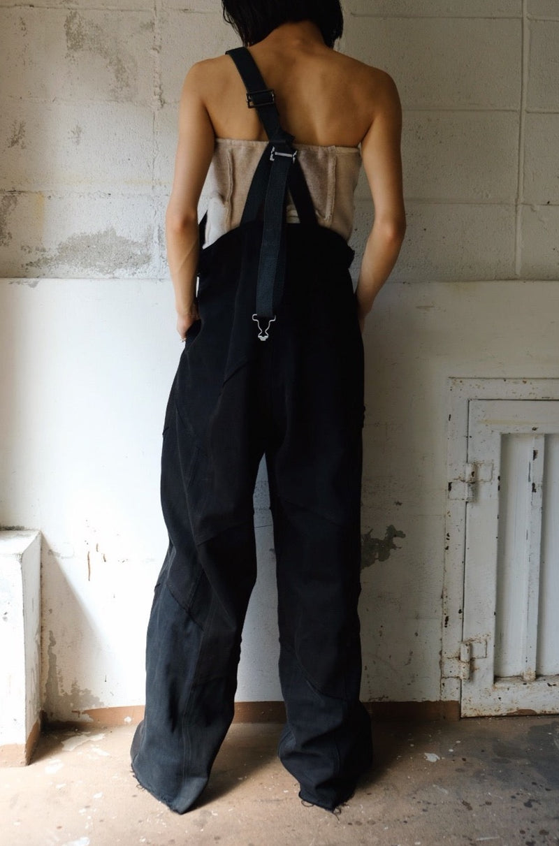 black denim deck pants