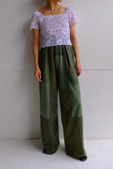 flower lace square neck tops