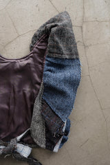 tweed frill backless top