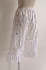 cutwork lace frill half pants