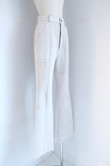 linen patchwork flare pants