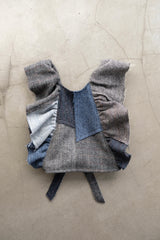 tweed frill backless top