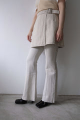 linen patchwork flare pants