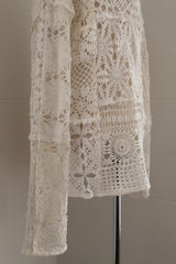 crochet lace long t-shirts (B)