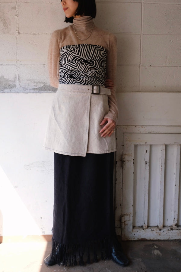 linen wrap mini skirt