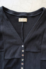 rib patchwork gater cardigan