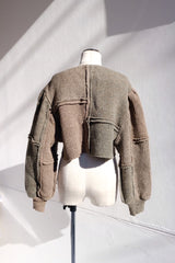 military rib short cardigan