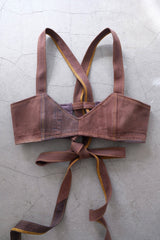 denim ribbon bra top