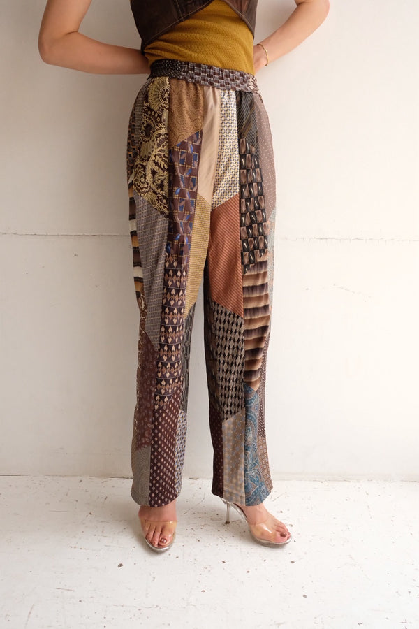 tie patchwork easy pants