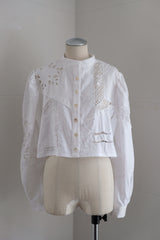 cutwork short blouse